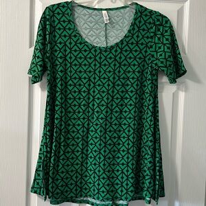 LulaRoe Green and Black Geometric Shirt!